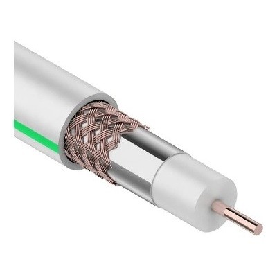 Кабель коаксиальный SAT 703 B, Cu/Al/Cu, 75%, 75Ом, 100м, INDOOR, белый (01-2431)